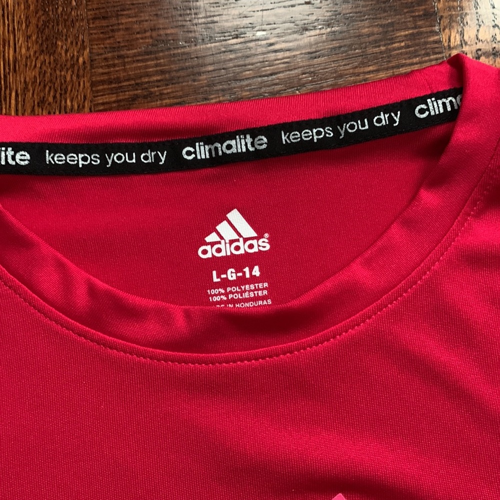 Girls Adidas Pink Athletic T-Shirt - Picture 5 of 6